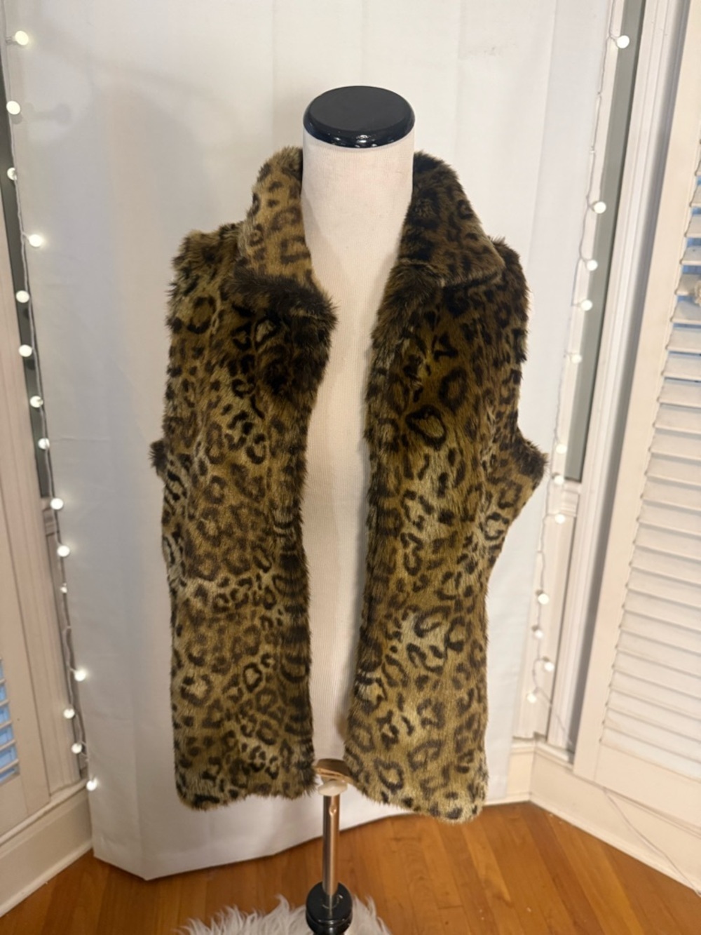 Parkhurst Outdoor Edition Leopard Faux Fur Vest Women’s Medium Made in Canada